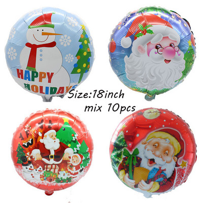 10 τμχ Κόκκινο Πράσινο Αστέρι Καρδιά Γλειφιτζούρι με αλουμινόχαρτο Μπαλόνι για Χαρούμενα Χριστουγεννιάτικα πάρτι Διακόσμηση Αι-Βασίλη Άλκη Αέρα Μπαλόνι Πρωτοχρονιάς Παιδικά Δώρα Μπάλα