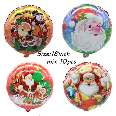 10 τμχ Κόκκινο Πράσινο Αστέρι Καρδιά Γλειφιτζούρι με αλουμινόχαρτο Μπαλόνι για Χαρούμενα Χριστουγεννιάτικα πάρτι Διακόσμηση Αι-Βασίλη Άλκη Αέρα Μπαλόνι Πρωτοχρονιάς Παιδικά Δώρα Μπάλα