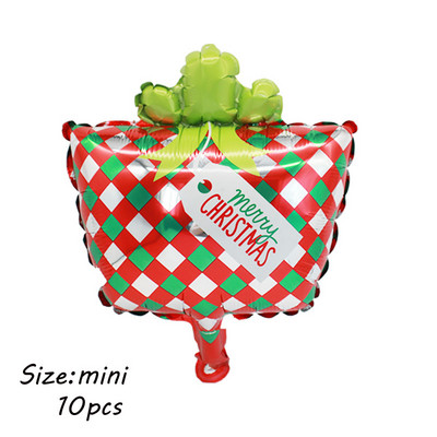 10 τμχ Κόκκινο Πράσινο Αστέρι Καρδιά Γλειφιτζούρι με αλουμινόχαρτο Μπαλόνι για Χαρούμενα Χριστουγεννιάτικα πάρτι Διακόσμηση Αι-Βασίλη Άλκη Αέρα Μπαλόνι Πρωτοχρονιάς Παιδικά Δώρα Μπάλα