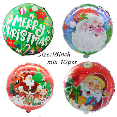 10 τμχ Κόκκινο Πράσινο Αστέρι Καρδιά Γλειφιτζούρι με αλουμινόχαρτο Μπαλόνι για Χαρούμενα Χριστουγεννιάτικα πάρτι Διακόσμηση Αι-Βασίλη Άλκη Αέρα Μπαλόνι Πρωτοχρονιάς Παιδικά Δώρα Μπάλα
