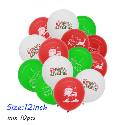 10 τμχ Κόκκινο Πράσινο Αστέρι Καρδιά Γλειφιτζούρι με αλουμινόχαρτο Μπαλόνι για Χαρούμενα Χριστουγεννιάτικα πάρτι Διακόσμηση Αι-Βασίλη Άλκη Αέρα Μπαλόνι Πρωτοχρονιάς Παιδικά Δώρα Μπάλα