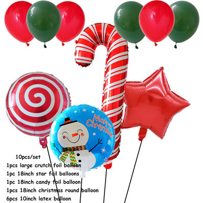 10 τμχ Κόκκινο Πράσινο Αστέρι Καρδιά Γλειφιτζούρι με αλουμινόχαρτο Μπαλόνι για Χαρούμενα Χριστουγεννιάτικα πάρτι Διακόσμηση Αι-Βασίλη Άλκη Αέρα Μπαλόνι Πρωτοχρονιάς Παιδικά Δώρα Μπάλα