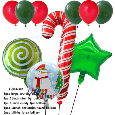 10 τμχ Κόκκινο Πράσινο Αστέρι Καρδιά Γλειφιτζούρι με αλουμινόχαρτο Μπαλόνι για Χαρούμενα Χριστουγεννιάτικα πάρτι Διακόσμηση Αι-Βασίλη Άλκη Αέρα Μπαλόνι Πρωτοχρονιάς Παιδικά Δώρα Μπάλα