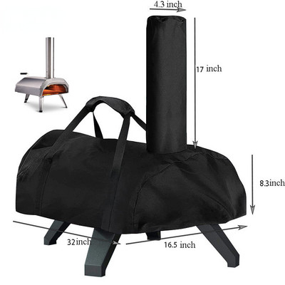 Husă pentru grătar, în aer liber, rezistentă la praf, impermeabilă, pentru cuptorul de pizza, huse de grătar, de protecție împotriva ploaiei, pentru exterior, pentru grătar, rotund cu mâner