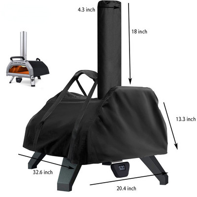 Husă pentru grătar, în aer liber, rezistentă la praf, impermeabilă, pentru cuptorul de pizza, huse de grătar, de protecție împotriva ploaiei, pentru exterior, pentru grătar, rotund cu mâner