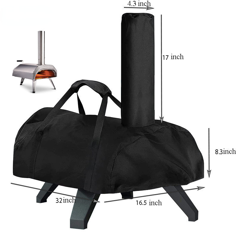 Husă pentru grătar, în aer liber, rezistentă la praf, impermeabilă, pentru cuptorul de pizza, huse de grătar, de protecție împotriva ploaiei, pentru exterior, pentru grătar, rotund cu mâner