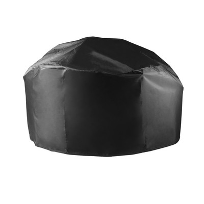 Capac pentru groapă de protecție rotundă, rezistentă la apă, grătar, gătit, neagră, terasă în aer liber, pânză Oxford, cu sac de depozitare, rezistentă la praf, rezistentă la vânt