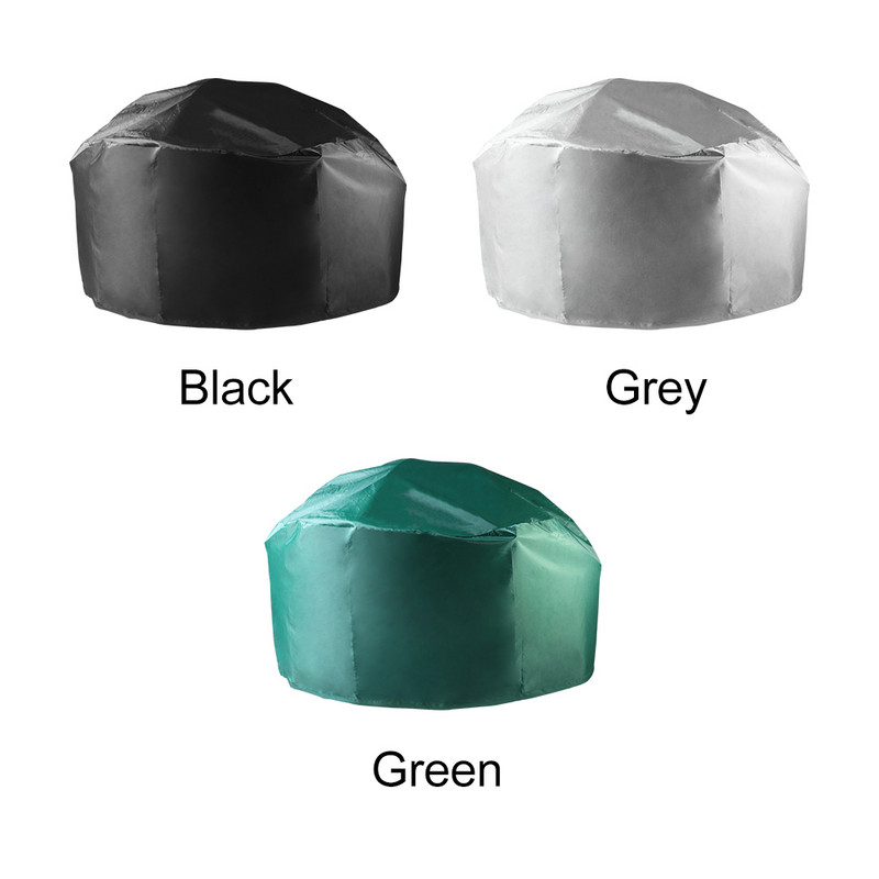 Capac pentru groapă de protecție rotundă, rezistentă la apă, grătar, gătit, neagră, terasă în aer liber, pânză Oxford, cu sac de depozitare, rezistentă la praf, rezistentă la vânt