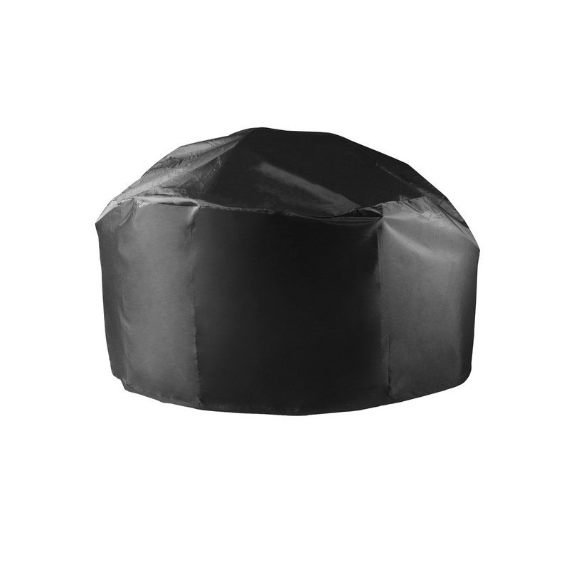 Capac pentru groapă de protecție rotundă, rezistentă la apă, grătar, gătit, neagră, terasă în aer liber, pânză Oxford, cu sac de depozitare, rezistentă la praf, rezistentă la vânt