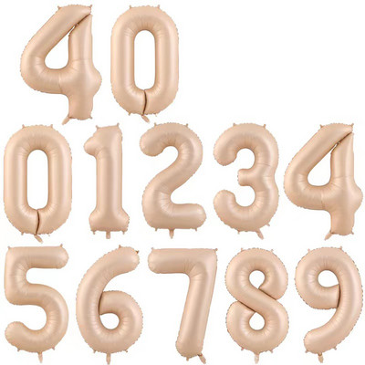 40 ιντσών Μωβ Κόκκινο Μπαλόνι Αριθμός Μακαρόν 0 1 2 3 4 5 6 7 8 9 Νούμερο Μπαλόνια Baby Shower για πάρτι γενεθλίων Γαμήλια διακόσμηση προμήθειες