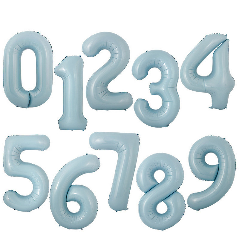 40 ιντσών Μωβ Κόκκινο Μπαλόνι Αριθμός Μακαρόν 0 1 2 3 4 5 6 7 8 9 Νούμερο Μπαλόνια Baby Shower για πάρτι γενεθλίων Γαμήλια διακόσμηση προμήθειες