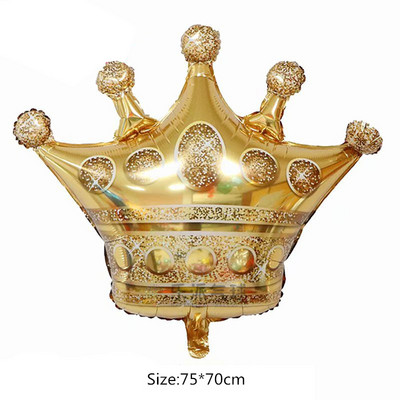 1 gab. Lieli zelta kroņa folijas baloni Princess Princess Baby Shower 32 collu gaisa numurs Balons dzimšanas dienas ballītes rotājumi bērniem Globos