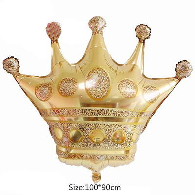 1 gab. Lieli zelta kroņa folijas baloni Princess Princess Baby Shower 32 collu gaisa numurs Balons dzimšanas dienas ballītes rotājumi bērniem Globos