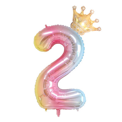 1 gab. Lieli zelta kroņa folijas baloni Princess Princess Baby Shower 32 collu gaisa numurs Balons dzimšanas dienas ballītes rotājumi bērniem Globos