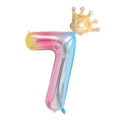 1 gab. Lieli zelta kroņa folijas baloni Princess Princess Baby Shower 32 collu gaisa numurs Balons dzimšanas dienas ballītes rotājumi bērniem Globos