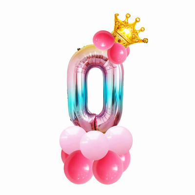 1 gab. Lieli zelta kroņa folijas baloni Princess Princess Baby Shower 32 collu gaisa numurs Balons dzimšanas dienas ballītes rotājumi bērniem Globos