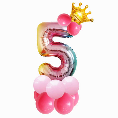 1 gab. Lieli zelta kroņa folijas baloni Princess Princess Baby Shower 32 collu gaisa numurs Balons dzimšanas dienas ballītes rotājumi bērniem Globos