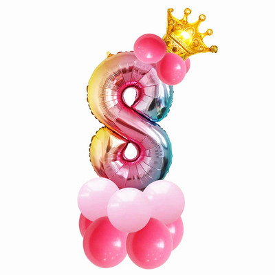 1 gab. Lieli zelta kroņa folijas baloni Princess Princess Baby Shower 32 collu gaisa numurs Balons dzimšanas dienas ballītes rotājumi bērniem Globos