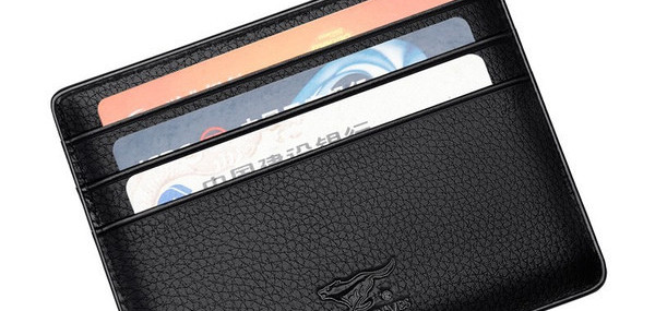 Portofel din piele ecologica cu slot pentru carduri de credit pentru barbati