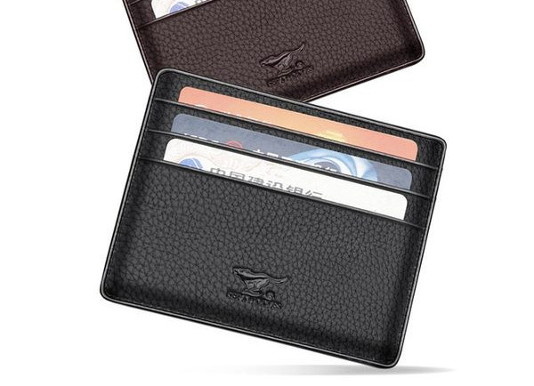 Portofel din piele ecologica cu slot pentru carduri de credit pentru barbati