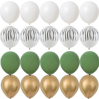 20 τμχ Μπαλόνια με μοτίβο τίγρης/χρήματα/καμηλοπάρδαλη 12 ιντσών για παιδικά είδη διακόσμησης για πάρτι γενεθλίων με άγρια ζώα σαφάρι ζούγκλας