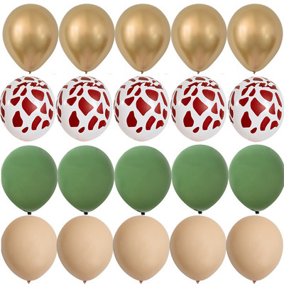 20 τμχ Μπαλόνια με μοτίβο τίγρης/χρήματα/καμηλοπάρδαλη 12 ιντσών για παιδικά είδη διακόσμησης για πάρτι γενεθλίων με άγρια ζώα σαφάρι ζούγκλας