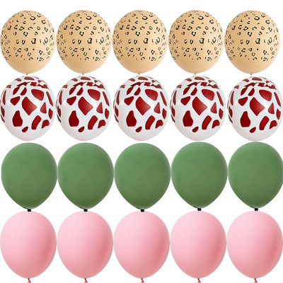 20 τμχ Μπαλόνια με μοτίβο τίγρης/χρήματα/καμηλοπάρδαλη 12 ιντσών για παιδικά είδη διακόσμησης για πάρτι γενεθλίων με άγρια ζώα σαφάρι ζούγκλας