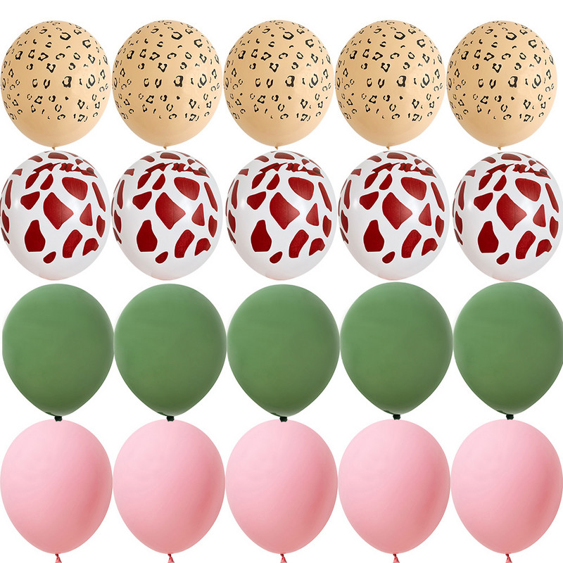 20 τμχ Μπαλόνια με μοτίβο τίγρης/χρήματα/καμηλοπάρδαλη 12 ιντσών για παιδικά είδη διακόσμησης για πάρτι γενεθλίων με άγρια ζώα σαφάρι ζούγκλας