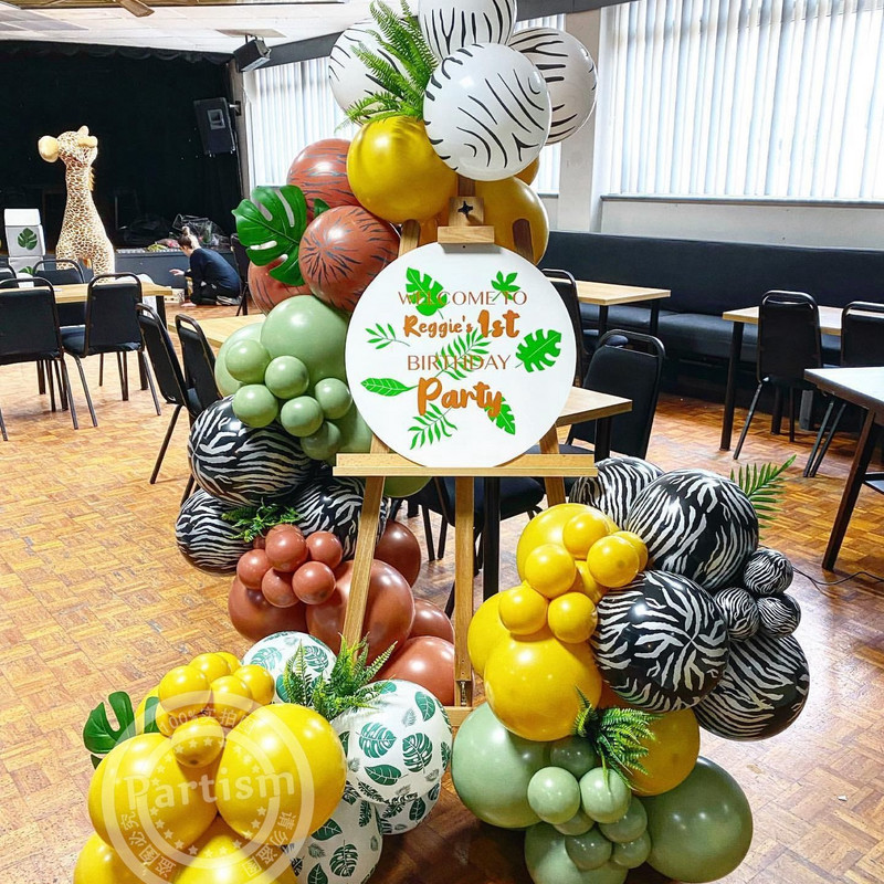 20 τμχ Μπαλόνια με μοτίβο τίγρης/χρήματα/καμηλοπάρδαλη 12 ιντσών για παιδικά είδη διακόσμησης για πάρτι γενεθλίων με άγρια ζώα σαφάρι ζούγκλας