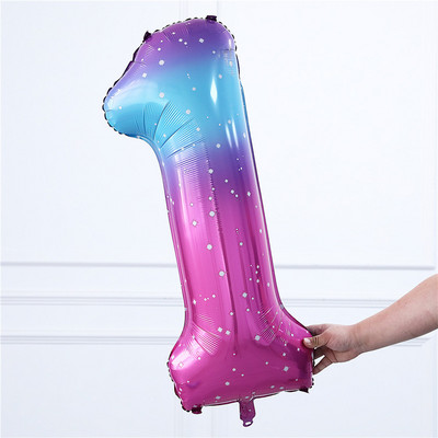 40 inch 0 1 2 3 4 5 6 7 8 9 Roz Blue Dot Star Număr Baloane din folie Decor petrecere de aniversare Jucărie pentru copii Baby Shower Globos cu heliu