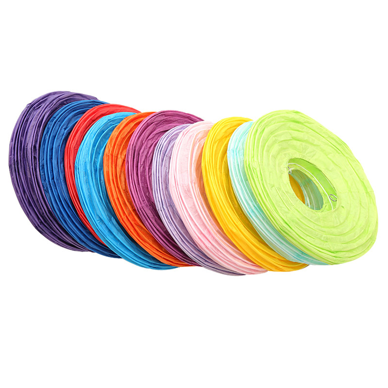 1vnt 10cm-40cm apvalus kiniškas popierinis žibintas gimtadienio vestuvių dekoro dovanos rankdarbiams pasidaryk pats lempa baltas pakabinamas žibintas Ball Party reikmenys