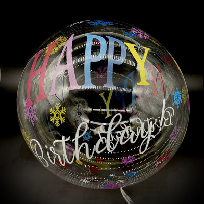 Baloane BoBo imprimate cu fluturi de 20 inch La mulți ani Balon transparent cu bule pentru petrecere de naștere pentru baby shower Decorații de nuntă