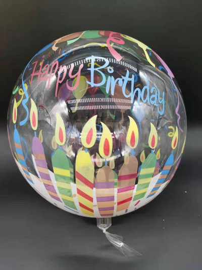 Baloane BoBo imprimate cu fluturi de 20 inch La mulți ani Balon transparent cu bule pentru petrecere de naștere pentru baby shower Decorații de nuntă