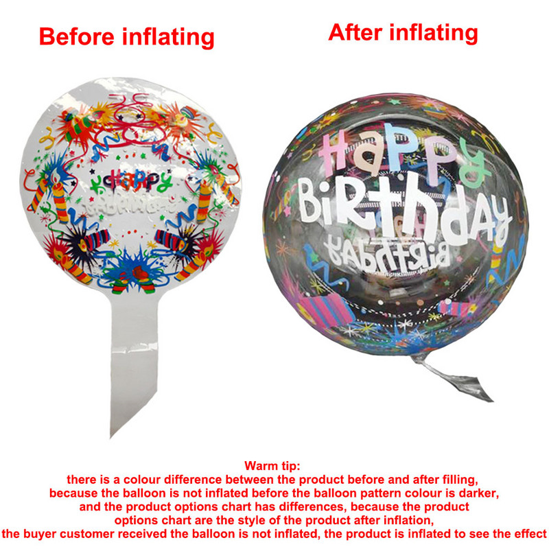 Baloane BoBo imprimate cu fluturi de 20 inch La mulți ani Balon transparent cu bule pentru petrecere de naștere pentru baby shower Decorații de nuntă