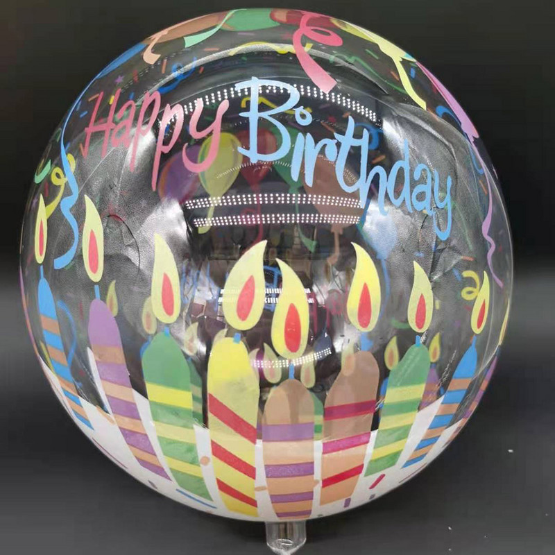 Baloane BoBo imprimate cu fluturi de 20 inch La mulți ani Balon transparent cu bule pentru petrecere de naștere pentru baby shower Decorații de nuntă