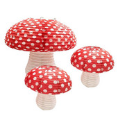 Noi 3 buc. Lanterne de hârtie în formă de ciupercă Ornament de ciuperci 3D pentru grădiniță, bricolaj, pentru petrecerea de aniversare, accesorii pentru decorarea casei