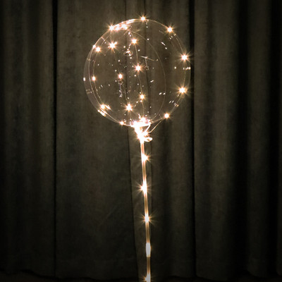 1 komplekti LED läbipaistev õhupall läbipaistev Bobo õhupall LED valgusega, ümmarguse südamekujulise tähekujulise õhupalliga õhupallid sünnipäevapeo kaunistamiseks