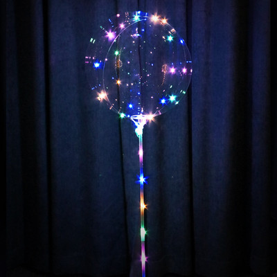 1 komplekti LED läbipaistev õhupall läbipaistev Bobo õhupall LED valgusega, ümmarguse südamekujulise tähekujulise õhupalliga õhupallid sünnipäevapeo kaunistamiseks