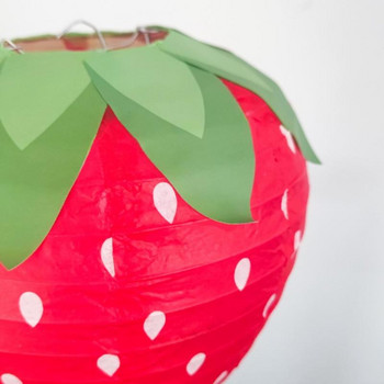 Хартиени фенери с форма на ягода Парти декор за рожден ден Сватба Baby Shower Домашна декоративна висяща хартиена топка с ягодови лампи