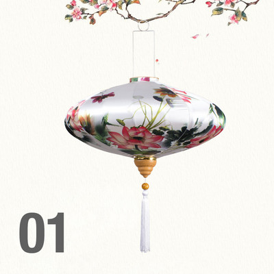 12/14-tolline hiina stiilis satiinist siidlaterna koridor restorani teetoa sisustus palee lamp Sügise kevadfestivali sisustus