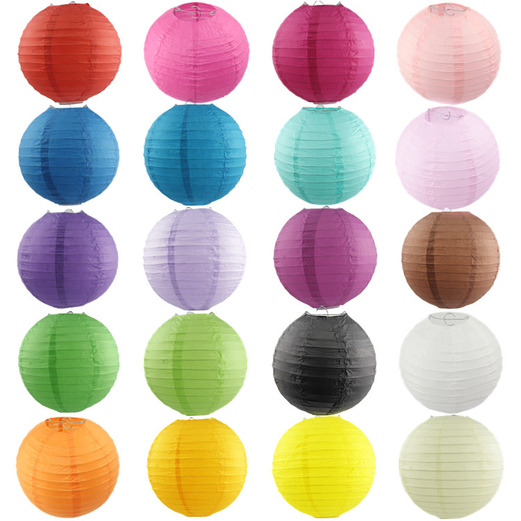 Baltas auksas Sidabras Rožinė Mėlyna Apvalus Kiniškas Popierinis Žibintas Namai Miegamasis Vestuvių Gimtadienio vakarėlio dekoravimas Lampion šventiniai reikmenys