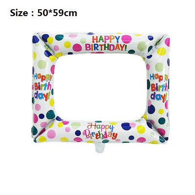 Cabina foto de zi de naștere Baloane din folie La mulți ani Rama foto Globos Recuzită foto Decoratiuni pentru petrecerea de aniversare Copii Baby Shower Băiat