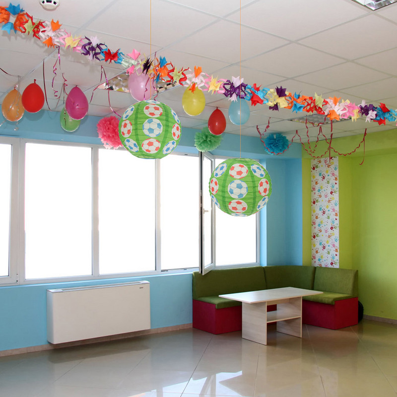 3 τμχ Φανάρι Χαρτί Κρεμαστά Φανάρια Ποδόσφαιρο Διακοσμήσεις πάρτι ποδοσφαίρου Κινέζικο φωτιστικό Ιαπωνική οροφή Διακοσμητικό στρογγυλή Ευρώπη