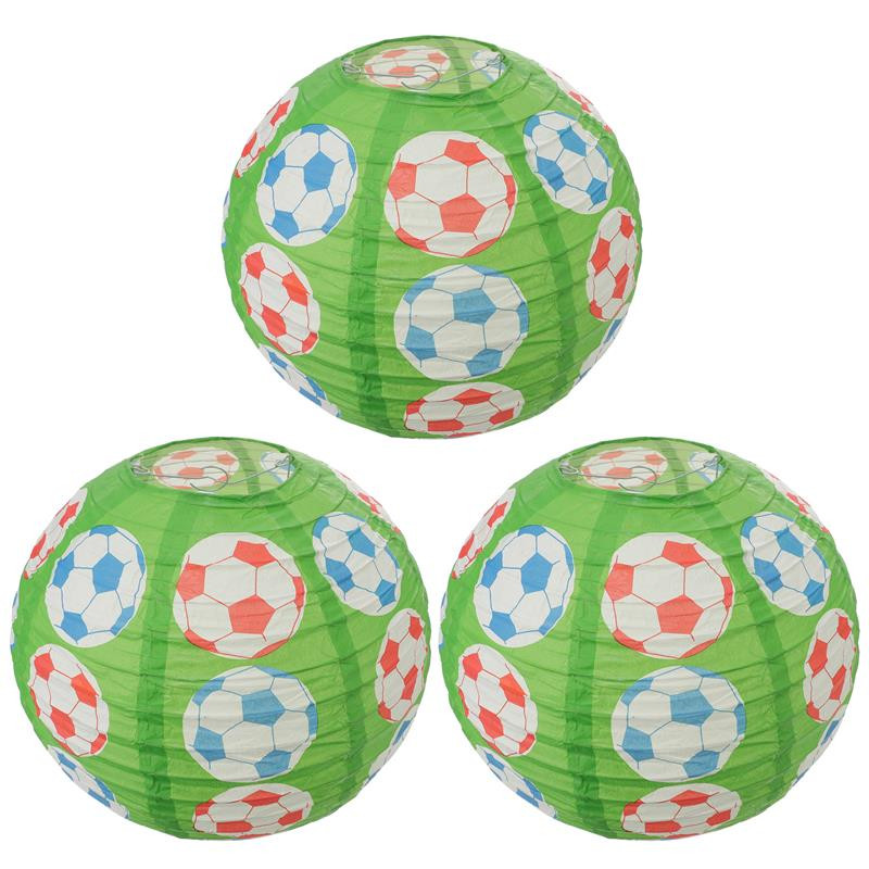3 τμχ Φανάρι Χαρτί Κρεμαστά Φανάρια Ποδόσφαιρο Διακοσμήσεις πάρτι ποδοσφαίρου Κινέζικο φωτιστικό Ιαπωνική οροφή Διακοσμητικό στρογγυλή Ευρώπη