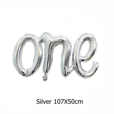 1 τεμ. Ροζ χρυσό ενωμένα μπαλόνια ONE αγόρι κοριτσάκι Μωρό μπαλόνι γιγαντιαίο γράμμα Διακόσμηση για πάρτι γενεθλίων 1 Παιδικό Μπαλόνι αποκάλυψης φύλου