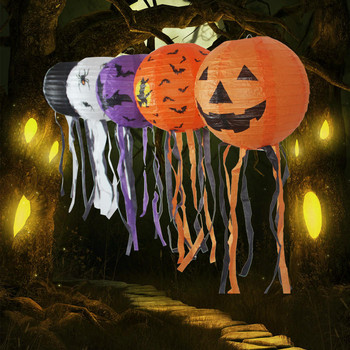 Хартиени фенери за Хелоуин Висящ Jack-O\'-Lantern Паяк Скелет Тиква за Хелоуин Парти Декор Вътрешен Открит Призрачен Декор