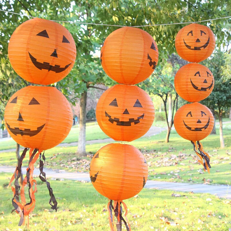 Χάρτινα φανάρια αποκριάτικων κρεμαστών Jack-O'-Lantern Spider Skeleton κολοκύθα για διακόσμηση αποκριάτικων πάρτι Εσωτερικού εξωτερικού χώρου, τρομακτικό ντεκόρ