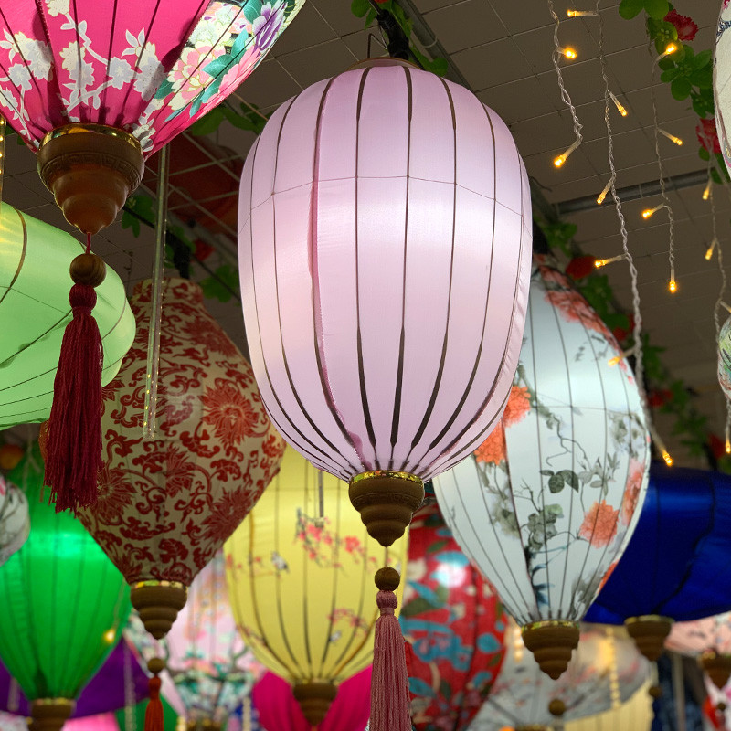 Lanternă de mătase chinezească de 14/16 inch, impermeabilă, retro, japonez, Vietnam, festival de petrecere, agățat de Anul Nou, lanternă de palat