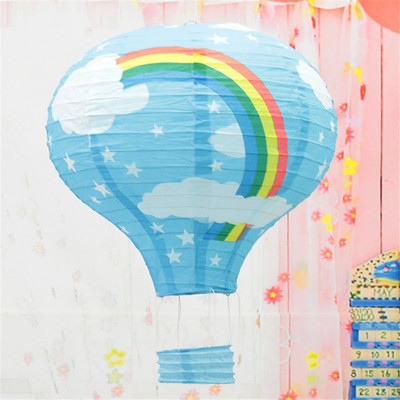 Хартиен фенер с печат на дъгата 30 см 1бр балон с горещ въздух сватбена украса детска спалня висящи декорации за рожден ден