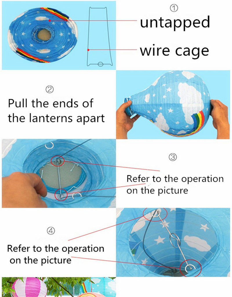 Lanterna din hârtie pentru imprimare curcubeu 30cm 1buc balon cu aer cald decor nuntă dormitor copii agățat decorațiuni pentru petrecerea de ziua de naștere